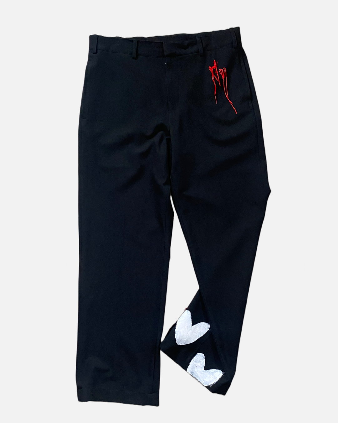 FALLING HEARTS BLACK TROUSERS ONE OF ONE (UNISEX)