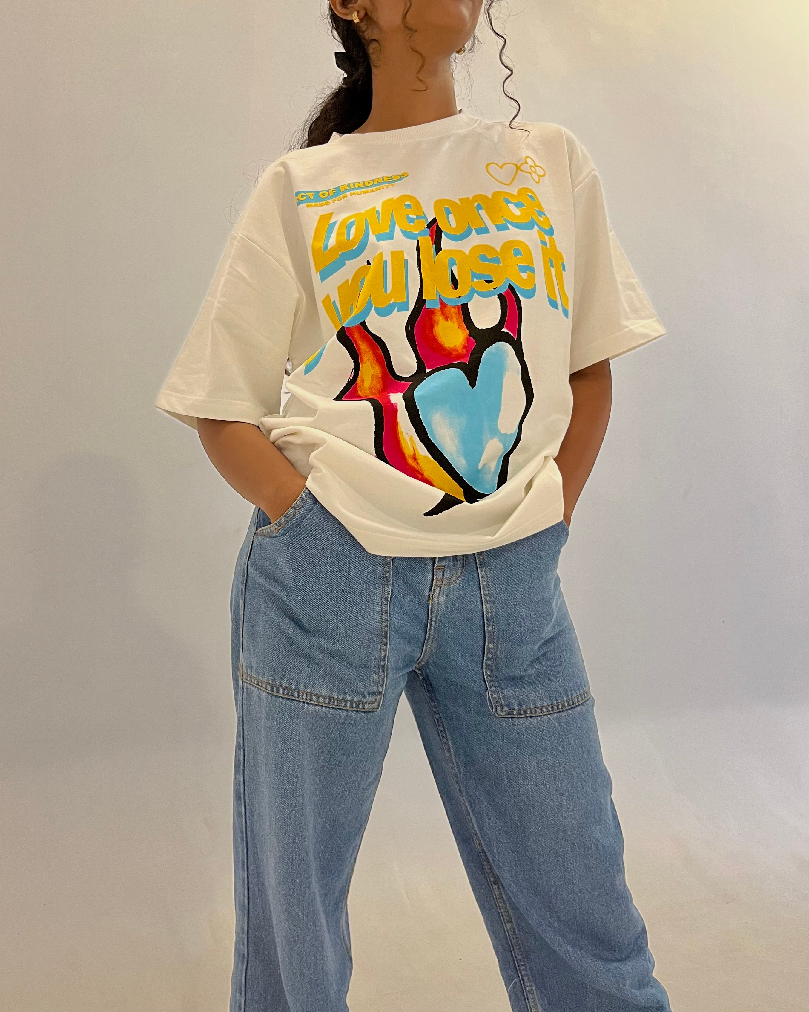 BLAZING HEART OVERSIZED T-SHIRT (UNISEX)