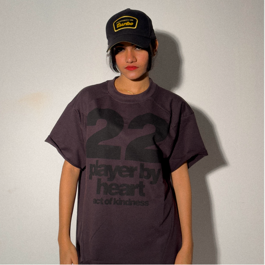 PLAYER BY HEART T-SHIRT (UNISEX) MUTED BROWN (FLASH SALE)
