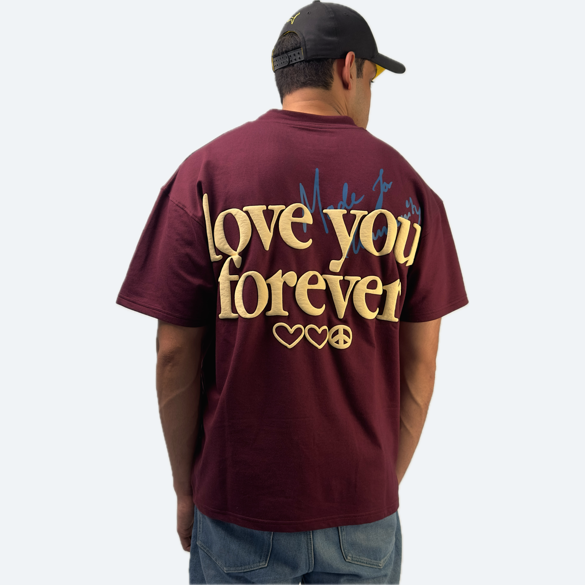 LOVE YOU FOREVER  SHORT SLEEVE T-SHIRT IN “CHERRY WINE”