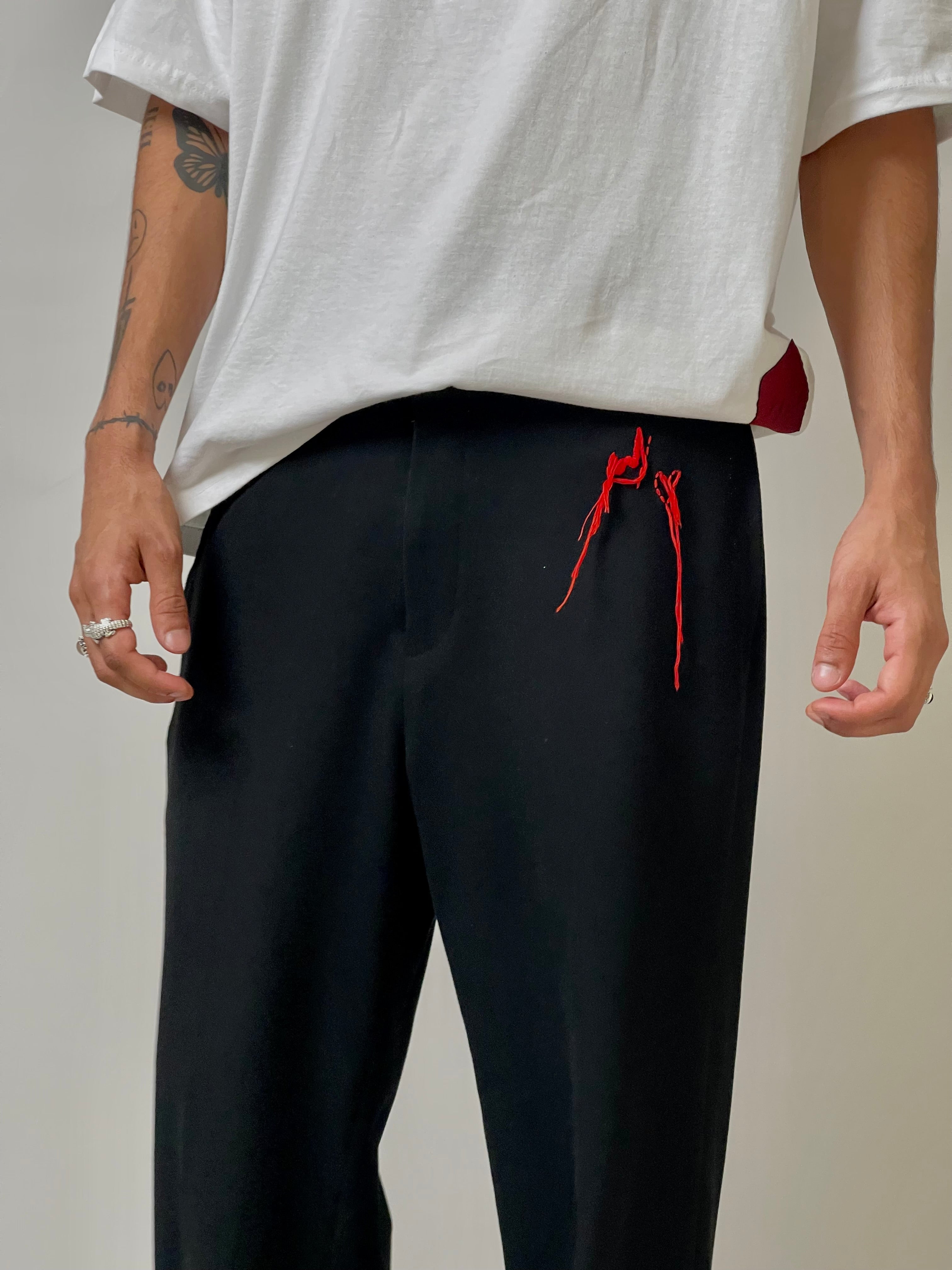 FALLING HEARTS BLACK TROUSERS ONE OF ONE (UNISEX)