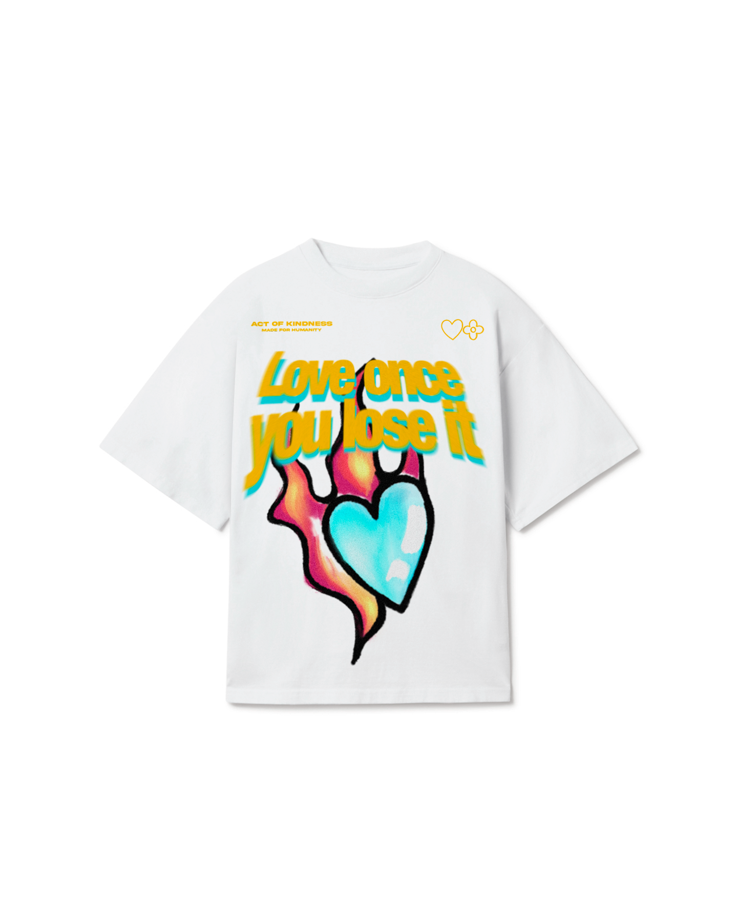 BLAZING HEART OVERSIZED T-SHIRT (UNISEX)